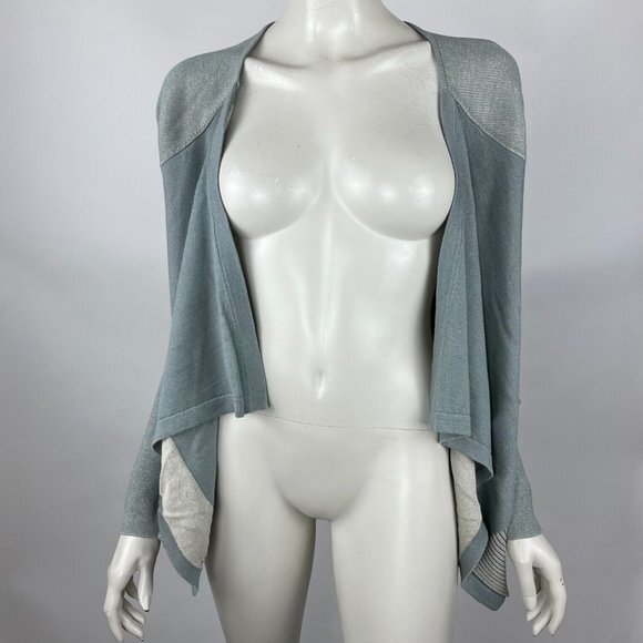 CAbi 5132 Open Front Pocket Cardigan Long Sleeve Drape Sweater Sage Women S NWT - Picture 2 of 12